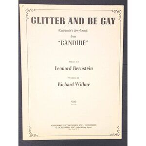 Vintage Glitter And Be Gay Sheet Music Leonard Bernstein Candide 1957 Cunegonde